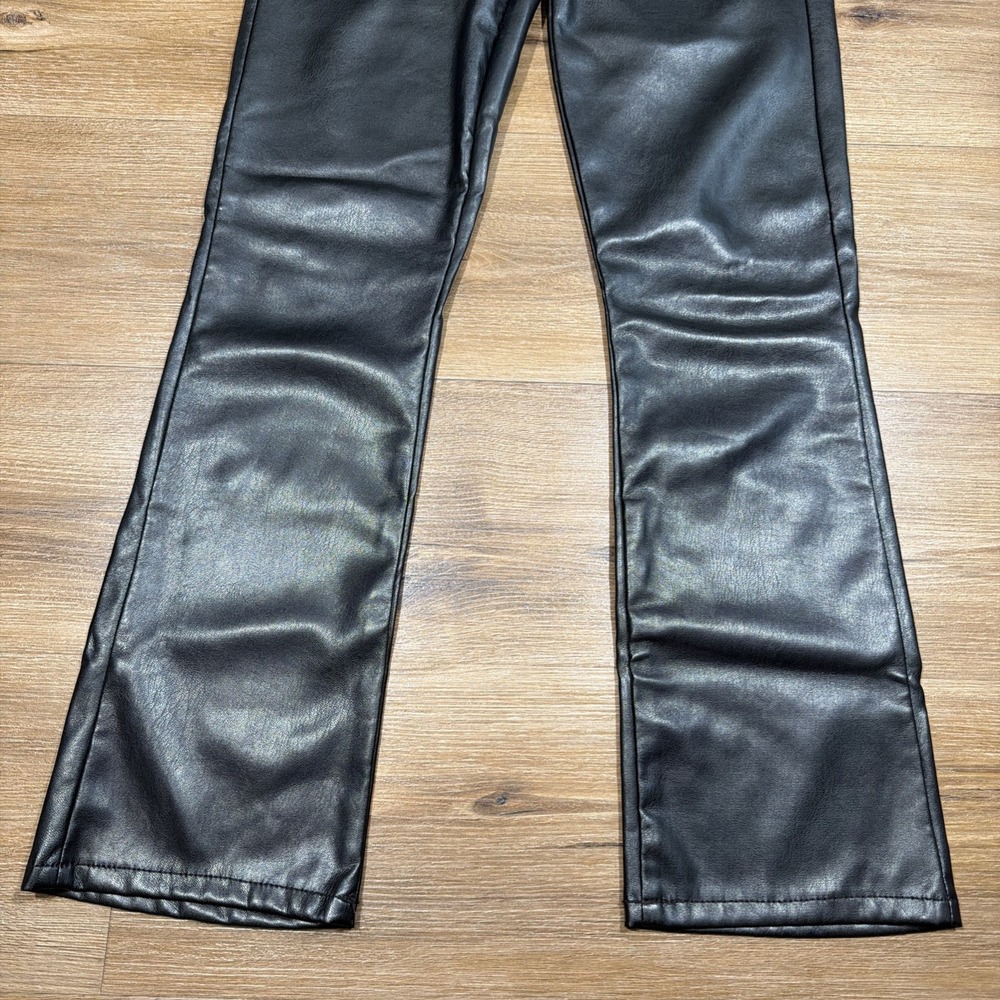 MOTHER The Insider Ankle Wax On Wax Off Woman's Size 25 Faux Vegan Leather Black - Picture 2 of 16